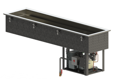 Vollrath FC-4CSP-04120-N 6-5/8&quot; Deep Well (4) Pan Refrigerated 3&quot; Recessed Shoulder 18/8 Stainless Steel Polyurethane Foam Insulated NSF7 Short Sided Cold Drop-In