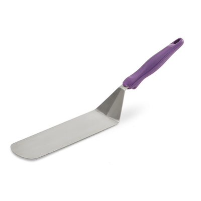 Vollrath 4808880 16 1/2" OAL x 2 7/8" W Solid Heavy-Duty Stainless Steel Turner with Ergo Grip Purple Handle