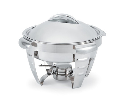 Vollrath 49521 4.7 Qt. Round Stainless Steel Lift-Off Cover Canned Maximillian Steel Chafer