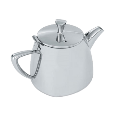 Vollrath 46207 3" H 12 Oz. 18/8 Stainless Steel Triangular Body Design Triennium Tea Pot with Lid
