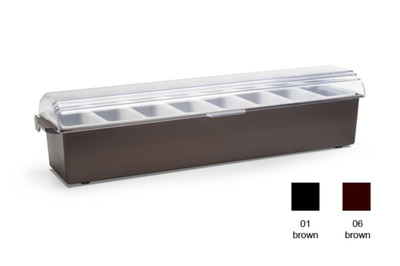 Vollrath 4746-01 24" x 6"x 3-3/4" 8 Pint Brown Plastic Standard Lid NSF Kondi-Keeper Condiment Dispenser