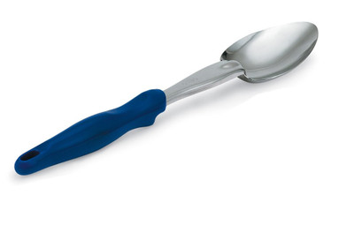 Vollrath 6414030 13.81" L Heavy Gauge 2.25 Stainless Steel Blue Nylon Ergonomic Handle Ergo Grip Heavy Duty Spoon