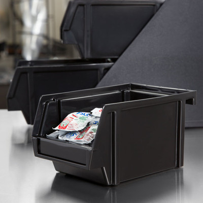 Vollrath 4804-06 8"L x 4-1/4"H x 5"W Black Single Plastic Self-Serve System Bin