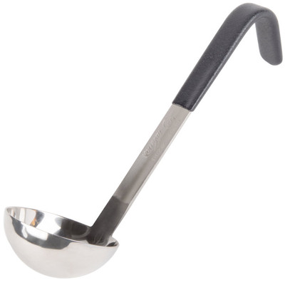 Vollrath 4971520 1 1/2 Oz. 2 7/16" Bowl Dia. with 6" Black Kool-Touch Coated Short Handle 18/8 Stainless Steel Capacity Stamped on Product One-Piece Ladle