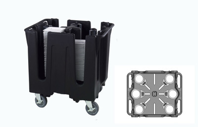 Vollrath SAC-6-06 32 3/4" W x 27 1/2" D x 30 1/2" H 6 Stacks Plastic Black Traex Adjustable Dish Caddy