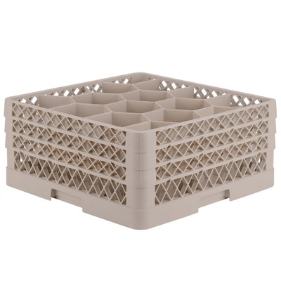 Vollrath TR18JJA 19.75" W x 19.75" D x 8.75" H Co-Polymer (12) Compartments Full Size Rack Max Cup / Glass