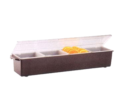 Vollrath 4745-06 24" x 6"x 3-3/4" 4 Quart Black Plastic Standard Lid NSF Kondi-Keeper Condiment Dispenser
