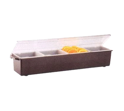 Vollrath 4745-06 24" x 6"x 3-3/4" 4 Quart Black Plastic Standard Lid NSF Kondi-Keeper Condiment Dispenser