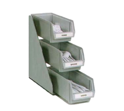 Vollrath 4843-01 Three 11-1/4" Bins & Clips 3 tier Brown Plastic Construction Condiment Self-Serve System Set