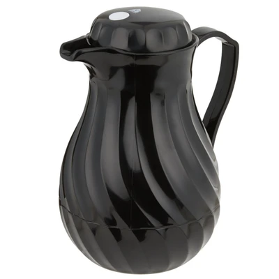 Vollrath 52144 64 Oz. Black Plastic Tilt &amp; Pour SwirlServe Beverage Server
