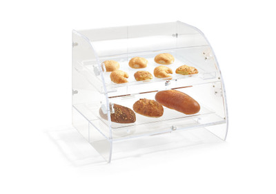 Vollrath XLBC2FR-1826-13 28.50" W x 26.75" H x 23.50" D Acrylic Countertop with Curved Front and (3) Rear Doors Extra Large Display Case