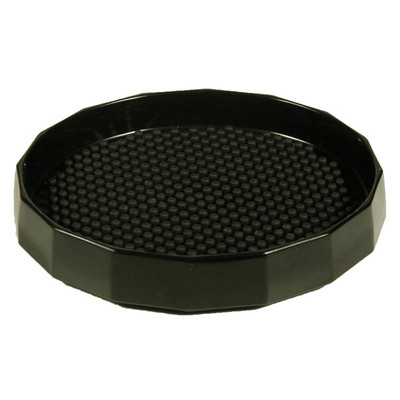 Vollrath 611-0606 6" Dia. Black Insert Plastic Base With Molded On Non Skid Surface Rubber Feet Molded Into Base Tuffex Beverage Coaster