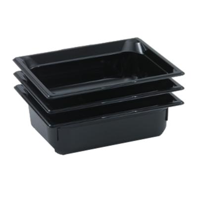 Vollrath 8004420 4" Deep Low-Temp Polycarbonate Black Plastic Super Pan 1/1 GN Food Pan