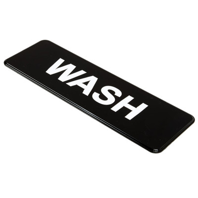 Vollrath 4526 3" x 9" White on Black Wash Sign