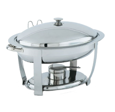 Vollrath 46432 6 Qt. Metal Oval Chafer Cover Holder