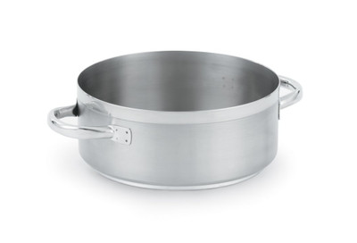 Vollrath 3304 9.5" W x 3.75" H x 9 1/2" Dia. 4 1/2 Qt. Capacity 18-10 Stainless Steel Centurion Casserole / Brazier Pan