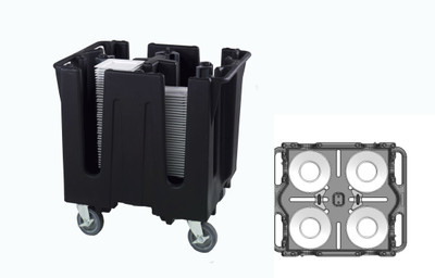 Vollrath SAC-2-06 32 3/4" W x 27 1/2" D x 30 1/2" H 4 Stacks Plastic Black Traex Adjustable Dish Caddy