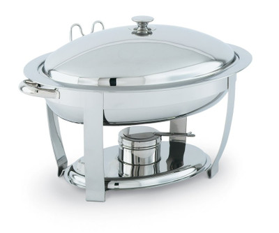 Vollrath 46505 4 Qt. Oval Stainless Steel Heavy Duty Food Pan