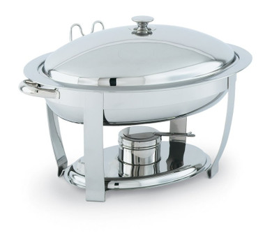 Vollrath 46505 4 Qt. Oval Stainless Steel Heavy Duty Food Pan