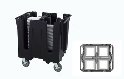 Vollrath SAC-SQ1-06 32 3/4" W x 27 1/2" D x 30 1/2" H 4 Stacks Plastic Black Traex Adjustable Dish Caddy