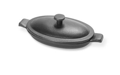 Vollrath 59741 3.3 Oz. 4 1/2" L x 3" W x 1" H with Lid Cast Iron Mini Oval Pan