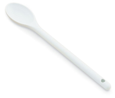 Vollrath 4689815 12" L Solid High Temp Nylon-White One-Piece Construction Prep Spoon