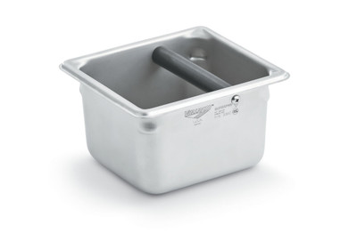 Vollrath E06064-KB 1.875 Qt. 4" W 22 Gauge Stainless Steel Rubber Coated Knock Bar Knock Box