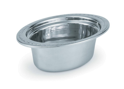 Vollrath 8230110 3.4 Quart 4" Deep Stainless 1.5mm Thickness "Rings" Embossing On Rim Mirror Finish Miramar Decorative Oval Pan