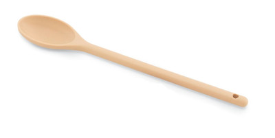 Vollrath 4689860 12" L Solid High Temp Nylon-Tan One-Piece Construction Prep Spoon