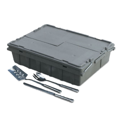 Vollrath 52649 20.125" L x 14.25" W x 4.625" D Gray Tote 'N Store Buffetware Box