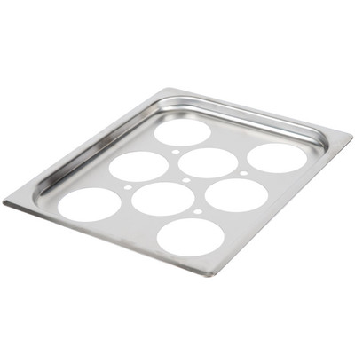 Vollrath 75072 8-Hole Stainless Steel Half Size Egg Poacher Plate for 75070