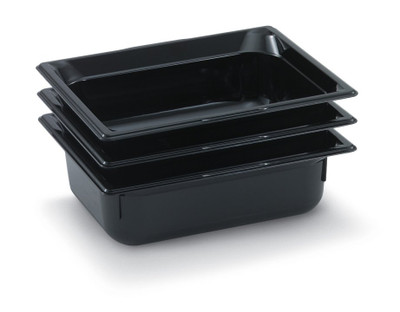 Vollrath 8024420 4" Deep Low-Temp Polycarbonate Black Plastic Super Pan 1/2 GN Food Pan