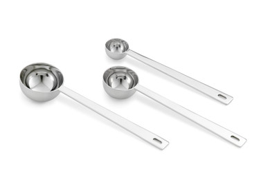 Vollrath 47078 18/8 Stainless Steel One-Piece Construction Stamped Capacities Heavy Duty Round Measuring Spoon Set
