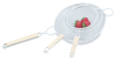 Vollrath 47190 10 1/4" Dia. Fine Wire Mesh Retinned with 9" Lacquered Handle Strainer