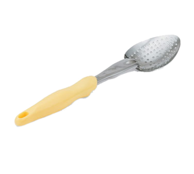 Vollrath 6414050 13.81" L Heavy Gauge 2.25 Stainless Steel Yellow Nylon Ergonomic Handle Ergo Grip Heavy Duty Spoon