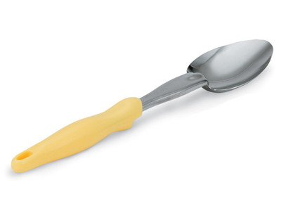 Vollrath 6414050 13.81" L Heavy Gauge 2.25 Stainless Steel Yellow Nylon Ergonomic Handle Ergo Grip Heavy Duty Spoon