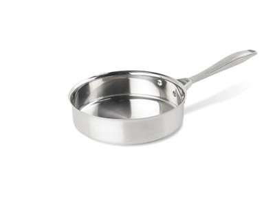 Vollrath 47745 3 Qt. Satin and Mirror Intrigue Stainless Steel Saute Pan