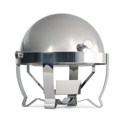 Vollrath 46530 6 Qt. Round Stainless Steel Roll Top Canned Heat Orion Retractable Roll Top Chafer