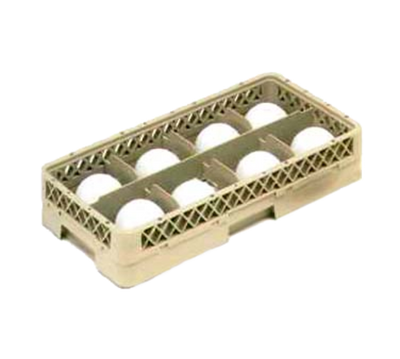 Vollrath HR1B1A 10" W x 19.75" D x 5.56" H Half Size 8 Compartments Co-Polymer Plastic Beige Traex Rack-Master Dishwasher Rack