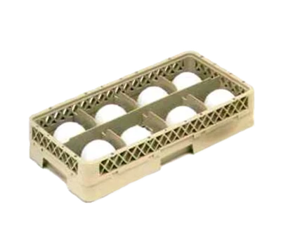Vollrath HR1B1A 10" W x 19.75" D x 5.56" H Half Size 8 Compartments Co-Polymer Plastic Beige Traex Rack-Master Dishwasher Rack