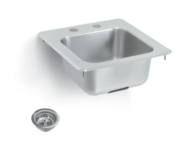 Vollrath K1554-C 11"W x 10" Front-to-Back x 6 3/16" Deep Bowl Drop-in Stainless Steel Self-Rimming Underbar Sink