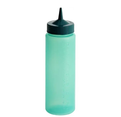 Vollrath 4924C-191 24 Oz. Vista Green Translucent Bottle with Vista Green Opaque Cap Wide Mouth Standard Cap Traex Color-Mate Squeeze Bottle Dispenser