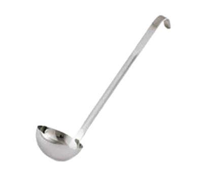 Vollrath 4980510 5 Oz. 18/8 Stainless Steel 11 gauge 12-1/2" Grooved Hooked Handle with Satin Finish Ladle