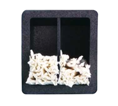 Vollrath FMS-3 6 1/2"W x 7 1/2"D x 7 1/4"H Black ABS Plastic Flush Mount (2) Compartments Includes Mounting Hardware Straw Holder