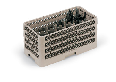 Vollrath HR2D1DDA 10" W x 19.75" D x 9.06" H Half Size Co-Polymer Plastic Beige Traex Flatware Dishwasher Rack