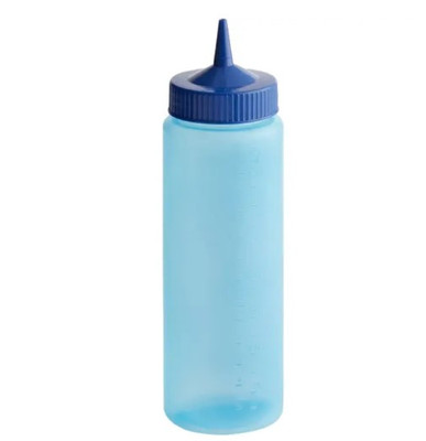 Vollrath 4924C-44 24 Oz. Wide Mouth Polyethylene Blue Traex Color-Mate Squeeze Bottle Dispenser