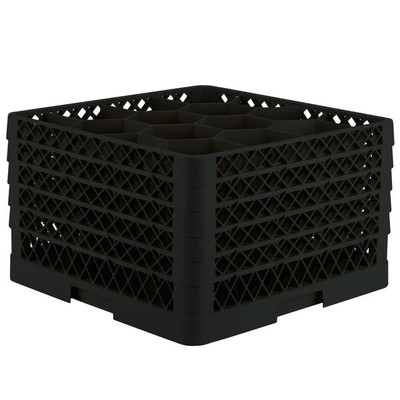 Vollrath TR18JJJJA 19.75" W x 19.75" D x 11.88" H Co-Polymer (12) Compartments Full Size Rack Max Glass / Stemware Rack
