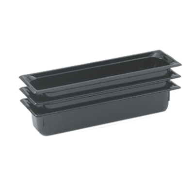 Vollrath 8054420 4" Deep Low-Temp Polycarbonate Black Plastic Super Pan 2/4 GN Food Pan