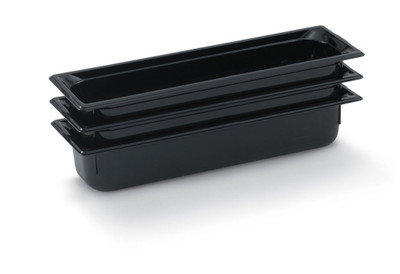 Vollrath 8054420 4" Deep Low-Temp Polycarbonate Black Plastic Super Pan 2/4 GN Food Pan