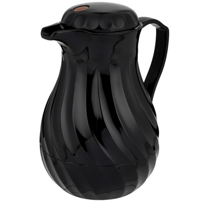 Vollrath 52174 64 Oz. Black Plastic SwirlServe Hot-N-Cold Beverage Server